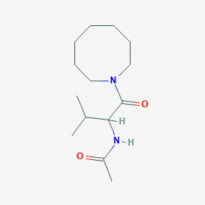 molecular formula C14H26N2O2 B7513632 N-[1-(azocan-1-yl)-3-methyl-1-oxobutan-2-yl]acetamide 