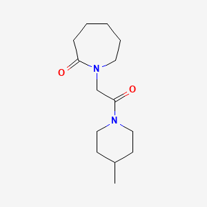 molecular formula C14H24N2O2 B7513637 1-[2-(4-Methylpiperidin-1-yl)-2-oxoethyl]azepan-2-one 