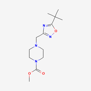 molecular formula C13H22N4O3 B7513645 Methyl 4-[(5-tert-butyl-1,2,4-oxadiazol-3-yl)methyl]piperazine-1-carboxylate 