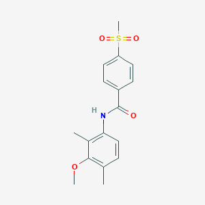 molecular formula C17H19NO4S B7513649 N-(3-methoxy-2,4-dimethylphenyl)-4-methylsulfonylbenzamide 