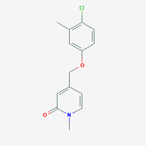 molecular formula C14H14ClNO2 B7513659 4-[(4-Chloro-3-methylphenoxy)methyl]-1-methylpyridin-2-one 