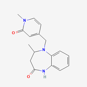 molecular formula C17H19N3O2 B7513666 4-methyl-5-[(1-methyl-2-oxopyridin-4-yl)methyl]-3,4-dihydro-1H-1,5-benzodiazepin-2-one 