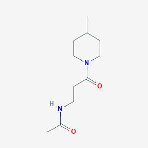 molecular formula C11H20N2O2 B7513676 N-[3-(4-methylpiperidin-1-yl)-3-oxopropyl]acetamide 