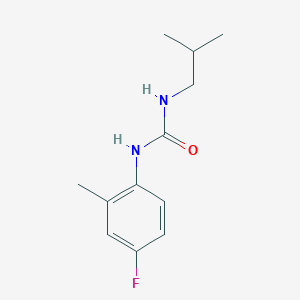 molecular formula C12H17FN2O B7513691 1-(4-Fluoro-2-methylphenyl)-3-(2-methylpropyl)urea 