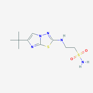 molecular formula C10H17N5O2S2 B7513725 2-[(6-Tert-butylimidazo[2,1-b][1,3,4]thiadiazol-2-yl)amino]ethanesulfonamide 