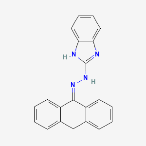 molecular formula C21H16N4 B7513752 N-(10H-anthracen-9-ylideneamino)-1H-benzimidazol-2-amine 