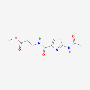 molecular formula C10H13N3O4S B7513807 Methyl 3-[(2-acetamido-1,3-thiazole-4-carbonyl)amino]propanoate 