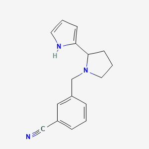 molecular formula C16H17N3 B7513822 3-[[2-(1H-pyrrol-2-yl)pyrrolidin-1-yl]methyl]benzonitrile 