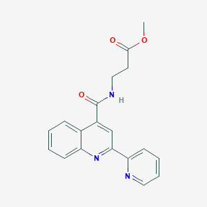 molecular formula C19H17N3O3 B7513833 Methyl 3-(2-(pyridin-2-yl)quinoline-4-carboxamido)propanoate 