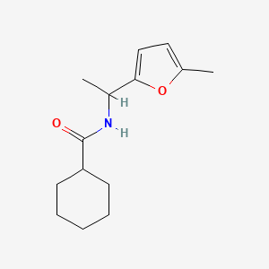 molecular formula C14H21NO2 B7513847 N-[1-(5-methylfuran-2-yl)ethyl]cyclohexanecarboxamide 