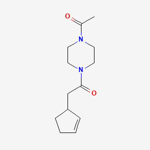 molecular formula C13H20N2O2 B7513857 1-(4-Acetylpiperazin-1-yl)-2-cyclopent-2-en-1-ylethanone 