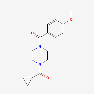 molecular formula C16H20N2O3 B7513864 Cyclopropyl-[4-(4-methoxybenzoyl)piperazin-1-yl]methanone 