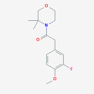 molecular formula C15H20FNO3 B7513876 1-(3,3-Dimethylmorpholin-4-yl)-2-(3-fluoro-4-methoxyphenyl)ethanone 