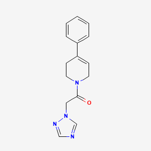 molecular formula C15H16N4O B7513894 1-(4-phenyl-3,6-dihydro-2H-pyridin-1-yl)-2-(1,2,4-triazol-1-yl)ethanone 
