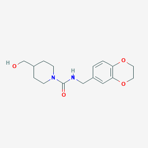 molecular formula C16H22N2O4 B7513898 N-(2,3-dihydro-1,4-benzodioxin-6-ylmethyl)-4-(hydroxymethyl)piperidine-1-carboxamide 