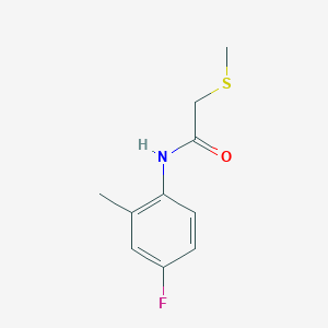 molecular formula C10H12FNOS B7513902 N-(4-fluoro-2-methylphenyl)-2-methylsulfanylacetamide 