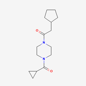molecular formula C15H24N2O2 B7513910 2-Cyclopentyl-1-[4-(cyclopropanecarbonyl)piperazin-1-yl]ethanone 