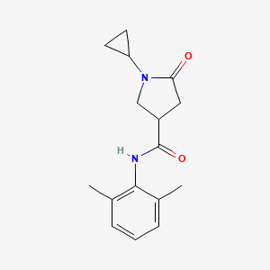 molecular formula C16H20N2O2 B7513945 1-cyclopropyl-N-(2,6-dimethylphenyl)-5-oxopyrrolidine-3-carboxamide 