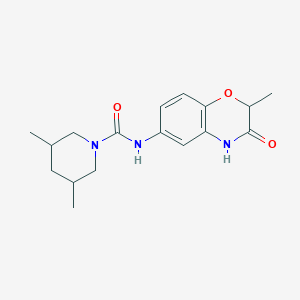 molecular formula C17H23N3O3 B7513961 3,5-dimethyl-N-(2-methyl-3-oxo-4H-1,4-benzoxazin-6-yl)piperidine-1-carboxamide 
