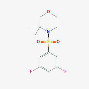 molecular formula C12H15F2NO3S B7513964 4-(3,5-Difluorophenyl)sulfonyl-3,3-dimethylmorpholine 