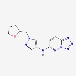 molecular formula C12H14N8O B7513972 N-[1-(oxolan-2-ylmethyl)pyrazol-4-yl]tetrazolo[1,5-b]pyridazin-6-amine 