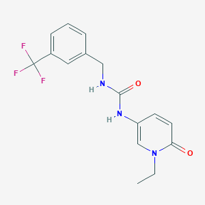 molecular formula C16H16F3N3O2 B7514005 1-(1-Ethyl-6-oxopyridin-3-yl)-3-[[3-(trifluoromethyl)phenyl]methyl]urea 