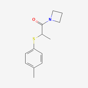 molecular formula C13H17NOS B7514026 1-(Azetidin-1-yl)-2-(4-methylphenyl)sulfanylpropan-1-one 