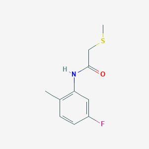 molecular formula C10H12FNOS B7514094 N-(5-fluoro-2-methylphenyl)-2-methylsulfanylacetamide 