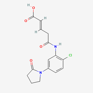 molecular formula C15H15ClN2O4 B7514128 (E)-5-[2-chloro-5-(2-oxopyrrolidin-1-yl)anilino]-5-oxopent-2-enoic acid 