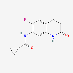 molecular formula C13H13FN2O2 B7514137 N-(6-fluoro-2-oxo-3,4-dihydro-1H-quinolin-7-yl)cyclopropanecarboxamide 