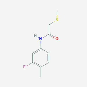 molecular formula C10H12FNOS B7514141 N-(3-fluoro-4-methylphenyl)-2-methylsulfanylacetamide 