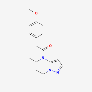 molecular formula C17H21N3O2 B7514155 1-(5,7-dimethyl-6,7-dihydro-5H-pyrazolo[1,5-a]pyrimidin-4-yl)-2-(4-methoxyphenyl)ethanone 
