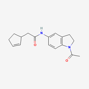 molecular formula C17H20N2O2 B7514167 N-(1-acetyl-2,3-dihydroindol-5-yl)-2-cyclopent-2-en-1-ylacetamide 
