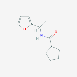 molecular formula C12H17NO2 B7514180 N-[1-(furan-2-yl)ethyl]cyclopentanecarboxamide 