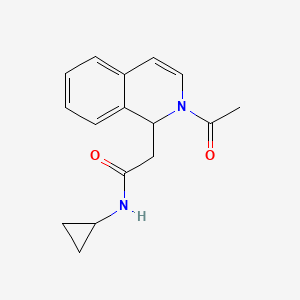 molecular formula C16H18N2O2 B7514190 2-(2-acetyl-1H-isoquinolin-1-yl)-N-cyclopropylacetamide 