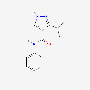 molecular formula C15H19N3O B7514191 1-methyl-N-(4-methylphenyl)-3-propan-2-ylpyrazole-4-carboxamide 