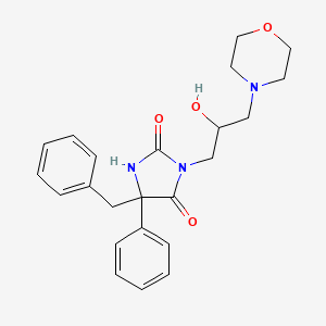 molecular formula C23H27N3O4 B7514202 5-Benzyl-3-(2-hydroxy-3-morpholin-4-ylpropyl)-5-phenylimidazolidine-2,4-dione 