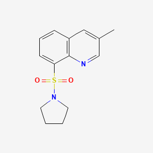 molecular formula C14H16N2O2S B7514214 3-Methyl-8-pyrrolidin-1-ylsulfonylquinoline 