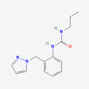 molecular formula C14H18N4O B7514262 1-Propyl-3-[2-(pyrazol-1-ylmethyl)phenyl]urea 