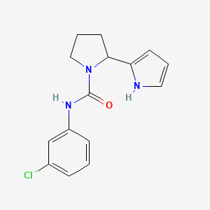 molecular formula C15H16ClN3O B7514272 N-(3-chlorophenyl)-2-(1H-pyrrol-2-yl)pyrrolidine-1-carboxamide 
