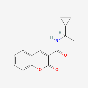 molecular formula C15H15NO3 B7514277 N-(1-cyclopropylethyl)-2-oxochromene-3-carboxamide 