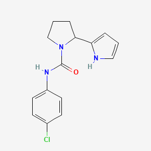 molecular formula C15H16ClN3O B7514287 N-(4-chlorophenyl)-2-(1H-pyrrol-2-yl)pyrrolidine-1-carboxamide 