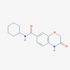 molecular formula C15H18N2O3 B7514291 N-cyclohexyl-3-oxo-4H-1,4-benzoxazine-7-carboxamide 