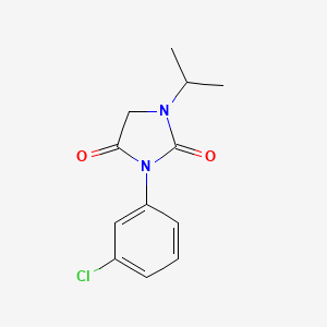molecular formula C12H13ClN2O2 B7514293 3-(3-Chlorophenyl)-1-propan-2-ylimidazolidine-2,4-dione 