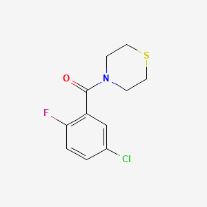 molecular formula C11H11ClFNOS B7514312 (5-Chloro-2-fluorophenyl)-thiomorpholin-4-ylmethanone 