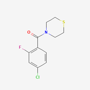 molecular formula C11H11ClFNOS B7514325 (4-Chloro-2-fluorophenyl)-thiomorpholin-4-ylmethanone 