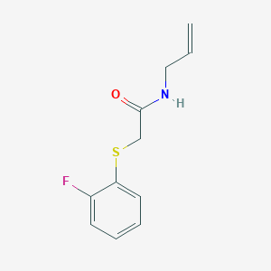 molecular formula C11H12FNOS B7514326 2-[(2-fluorophenyl)sulfanyl]-N-(prop-2-en-1-yl)acetamide 