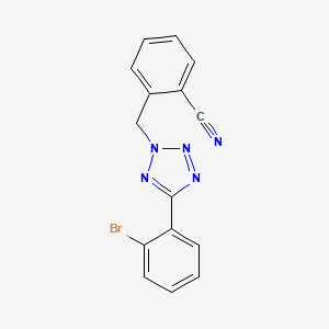 molecular formula C15H10BrN5 B7514334 2-[[5-(2-Bromophenyl)tetrazol-2-yl]methyl]benzonitrile 