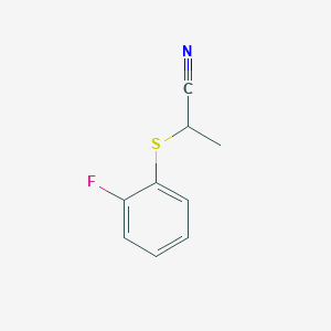 molecular formula C9H8FNS B7514350 2-(2-Fluorophenyl)sulfanylpropanenitrile 