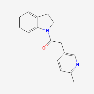 molecular formula C16H16N2O B7514368 1-(2,3-Dihydroindol-1-yl)-2-(6-methylpyridin-3-yl)ethanone 